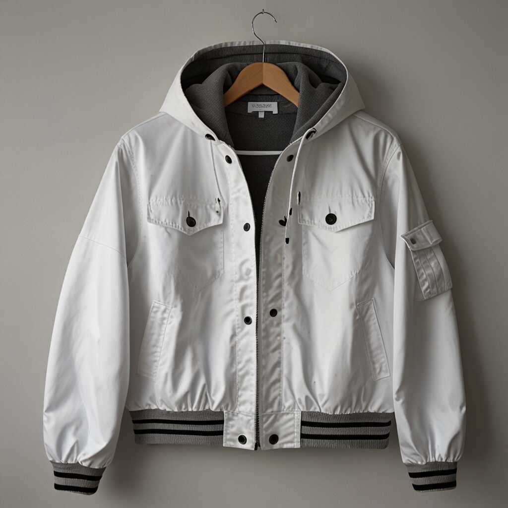 Person wearing Stewart Strauss varsity jacket