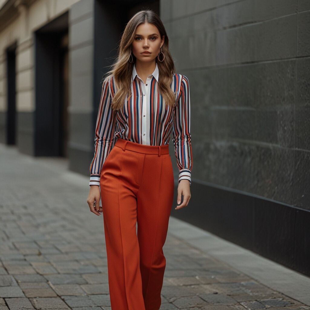 Plaid jacket balances bright patterns