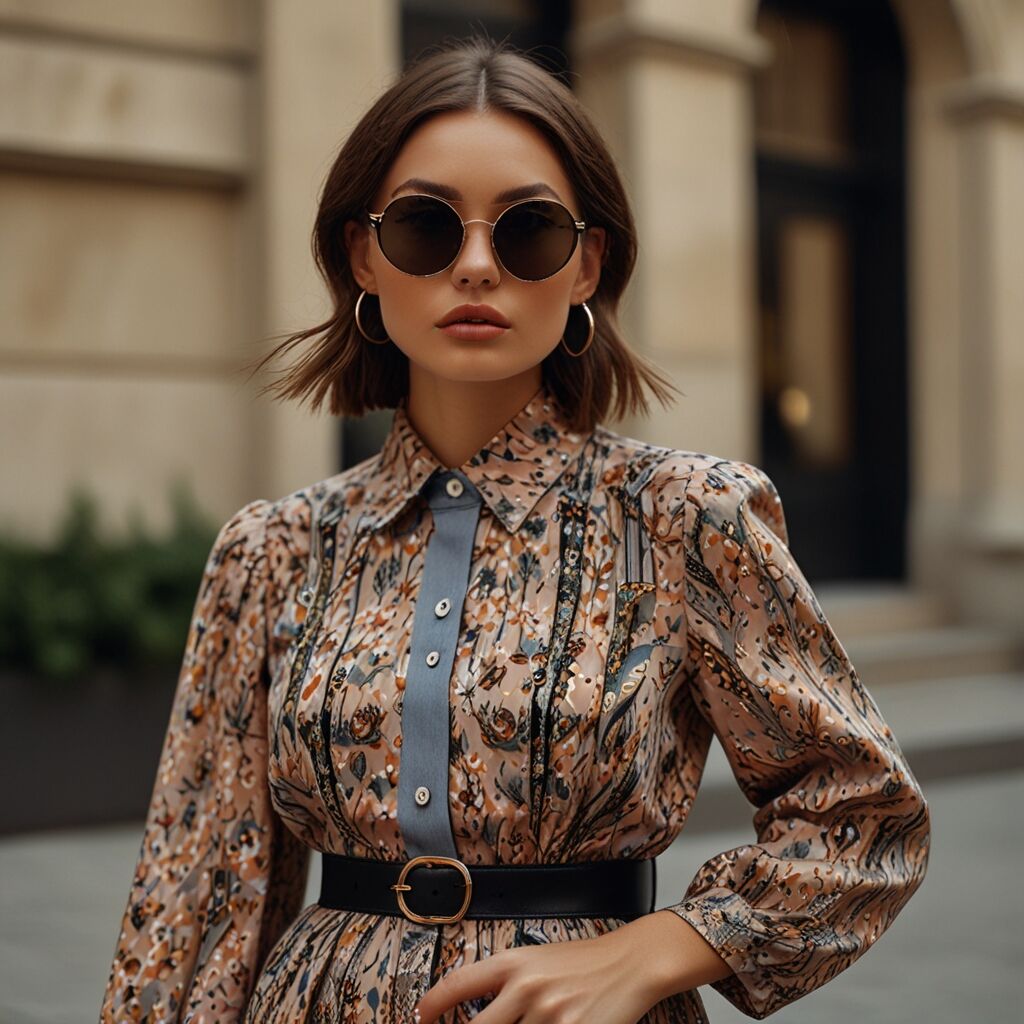 Model wears vintage polka dots dress