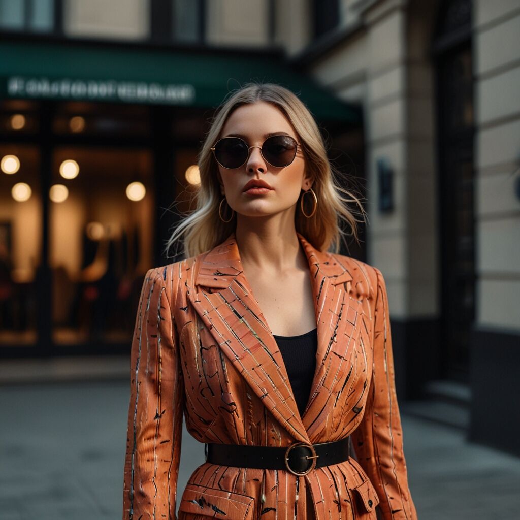 Statement necklace enhances outfit